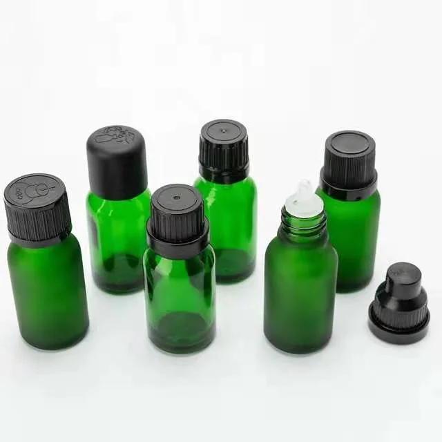 20ml Frosted Green Glass Dropper Bottle Pharmaceutical for Essential Oil